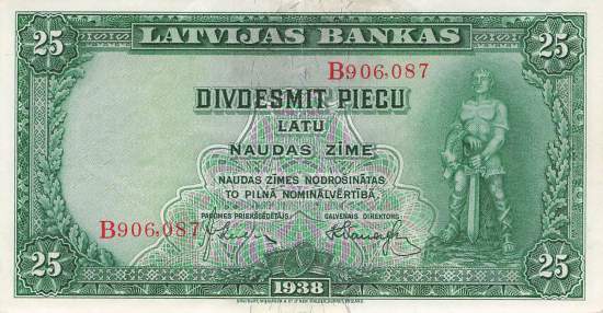 Lettland p21 25 Latu 1938